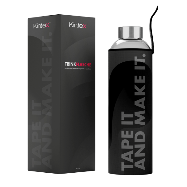 Kintex Trinkflasche aus Glas - 750ml schwarz – Bild 2