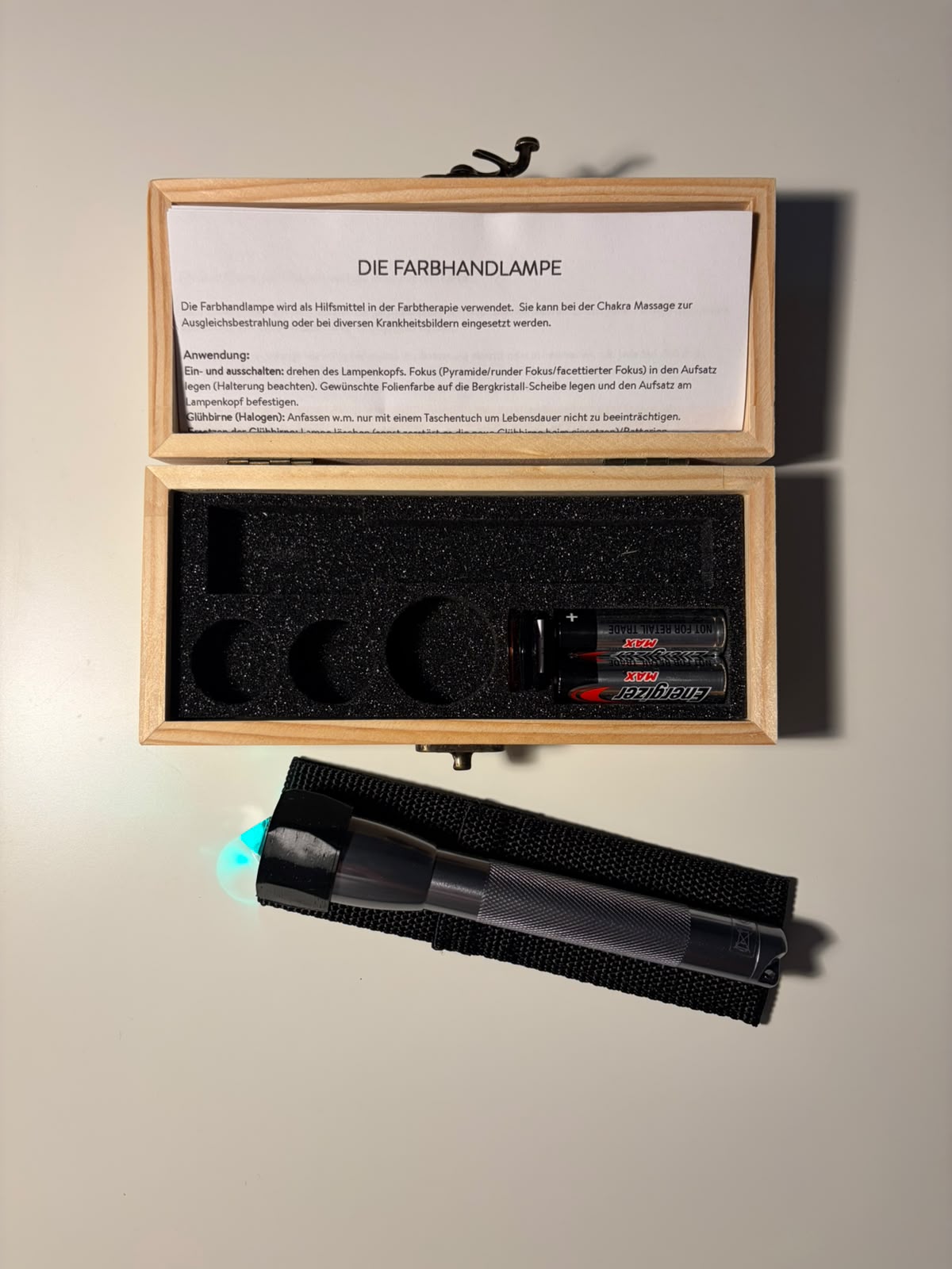 Handlampe für Farbtherapie Set